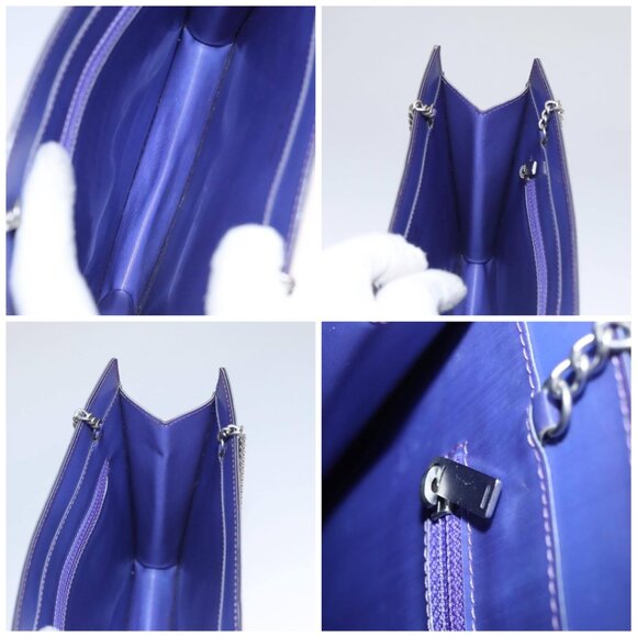 CHANEL Hologram Chain Shoulder Bag Vinyl Purple CC Auth bs21582 - Picture 14 of 15